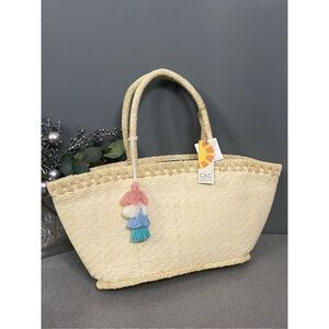 C&C California Woven Straw Tote Beach Bag Purse
